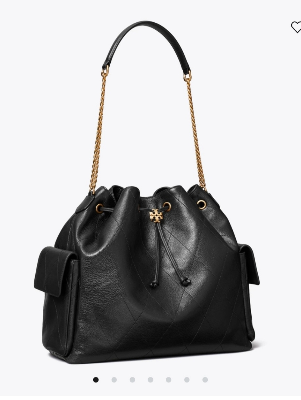 ‼️SOLD‼️Tory Burch Charlie Quilted Large Drawstring Shoulder Bag